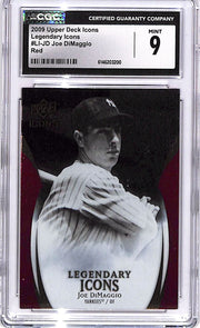2009 Upper Deck Icons Joe DiMaggio Legendary Icons Red /999 CGC 9 Yankees