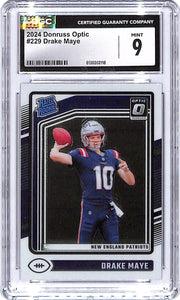 2024 Donruss Optic Drake Maye Rated Rookie RC #229 CGC 9 Patriots