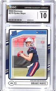 2024 Donruss Drake Maye Rated Rookie RC #379 CGC 10 Patriots
