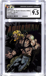 1995 Skybox DC Legends Power Chrome Aquaman Hard Hitters CGC 9.5