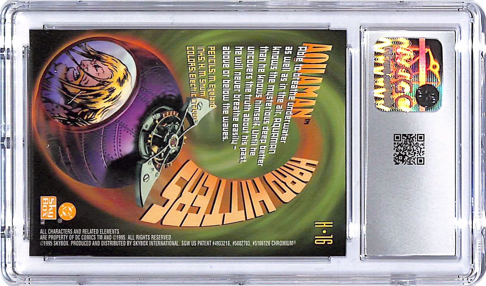 1995 Skybox DC Legends Power Chrome Aquaman Hard Hitters CGC 9.5