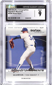 2005 Skybox Autographics Nolan Ryan Signature Moments CGC 9 Rangers