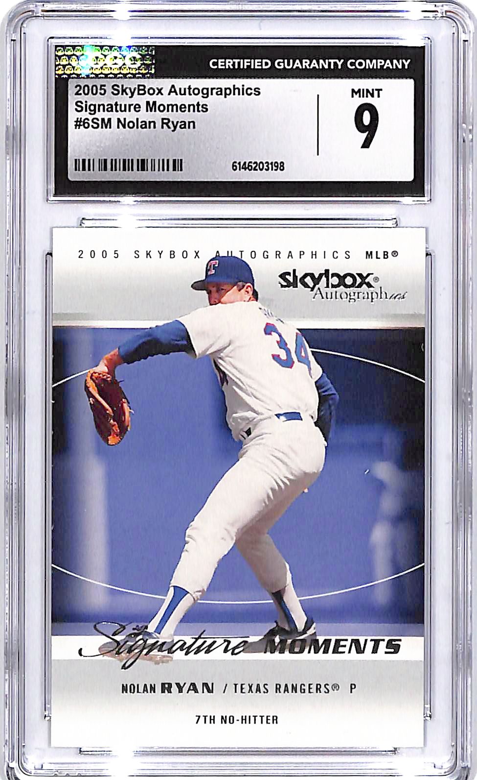 2005 Skybox Autographics Nolan Ryan Signature Moments CGC 9 Rangers