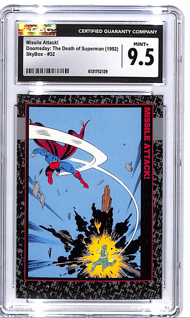 1992 Skybox Doomsday The Death of Superman Missile Attack #32 CGC 9.5