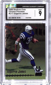 1999 Stadium Club Edgerrin James Chrome Previews CGC 9 Colts