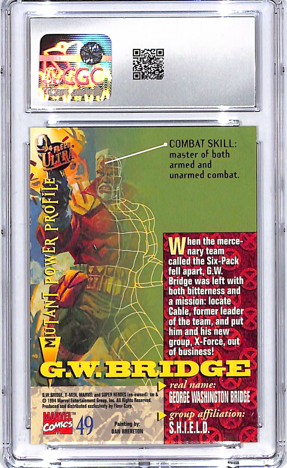 1994 Fleer Ultra X-Men GW Bridge #49 CGC 9.5