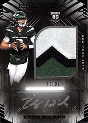 2021 Panini Black Zach Wilson Auto Autograph Rookie RC Patch Jersey /99 Jets