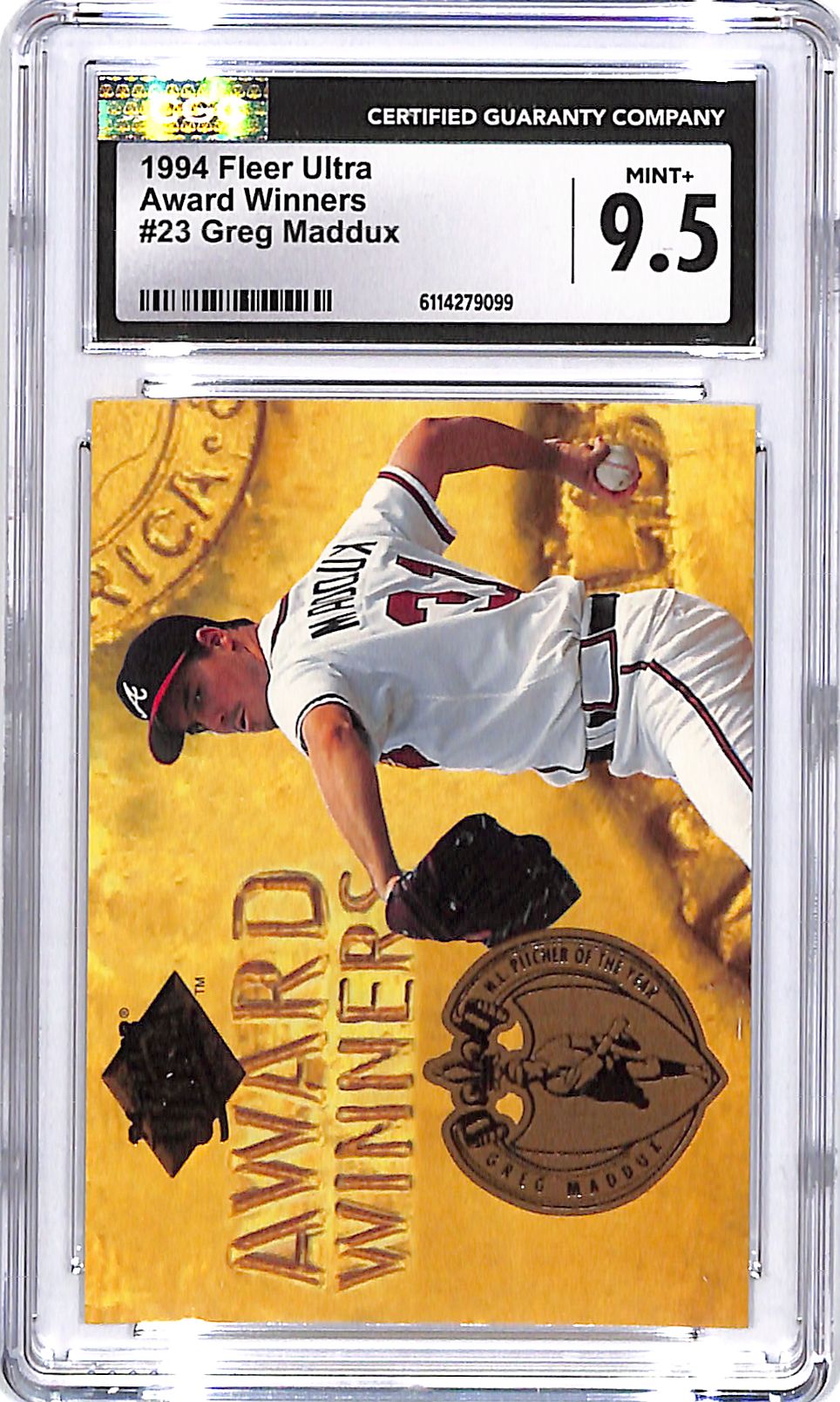 1994 Fleer Ultra Greg Maddux Award Winners #23 CGC 9.5 Braves