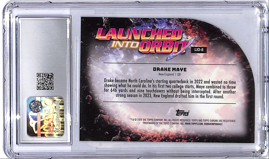 2024 Topps Chrome Cosmic Drake Maye Launched Into Orbit Rookie RC CGC 10 Patriots