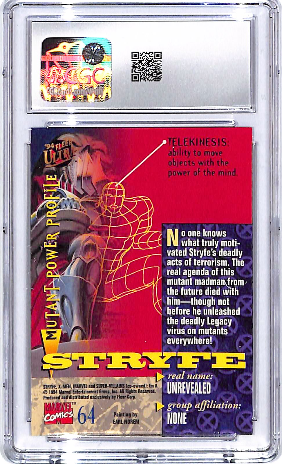 1994 Fleer Ultra X-Men Stryfe #64 CGC 9.5