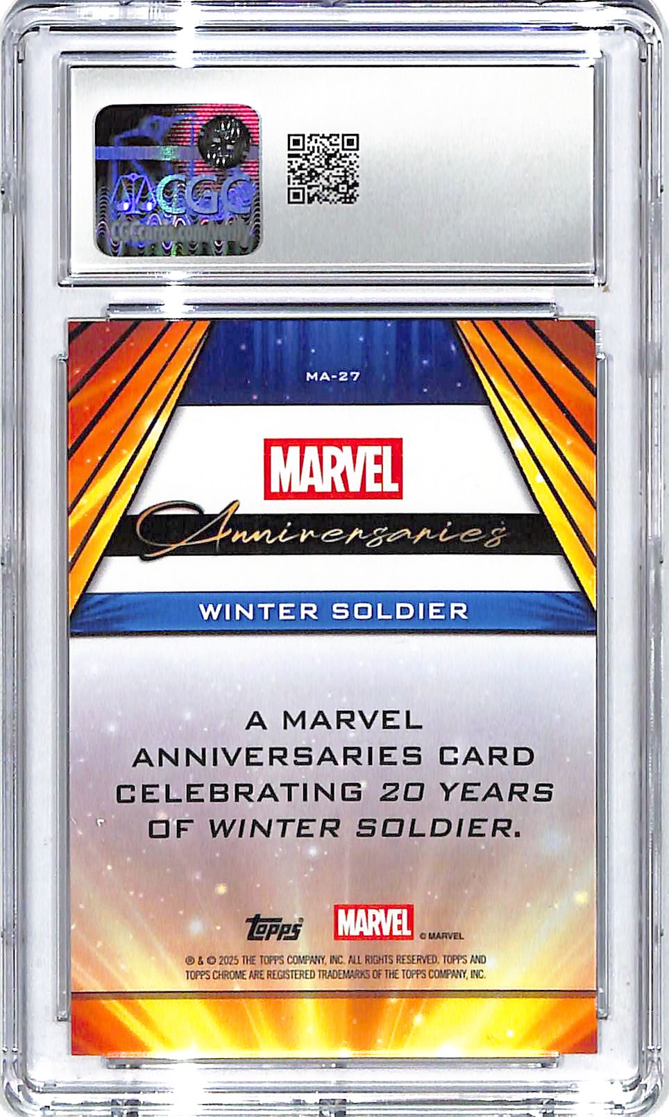 2025 Winter Soldier Topps Marvel Chrome Anniversaries #MA-27 CGC Gem Mint 10
