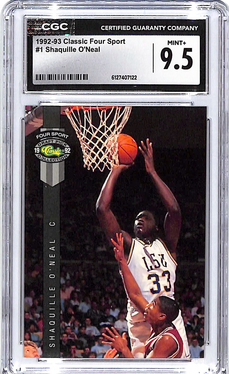 1992-93 Classic Four Sport Shaquille O'Neal Rookie RC #1 CGC 9.5