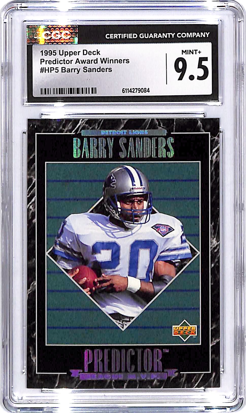 1995 Upper Deck Barry Sanders Predictor Award Winners CGC 9.5 Lions