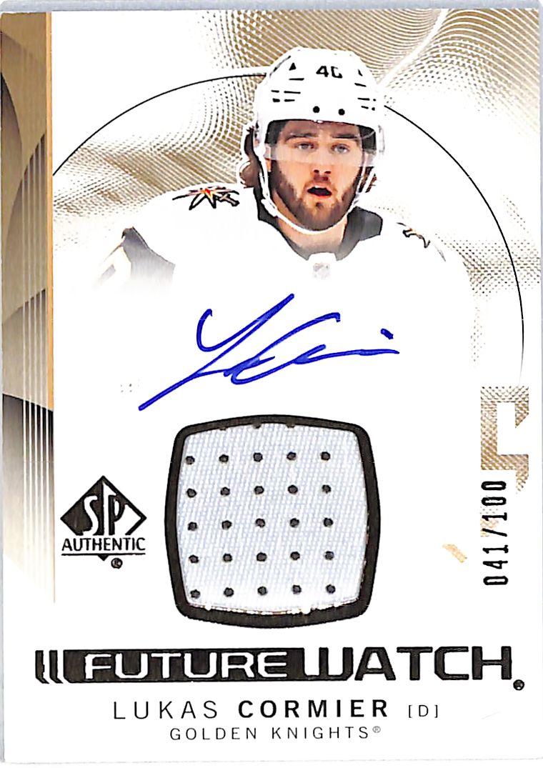 2024-25 SP Authentic Lukas Cormier Auto Autograph Future Watch Patch /100 Golden Knights