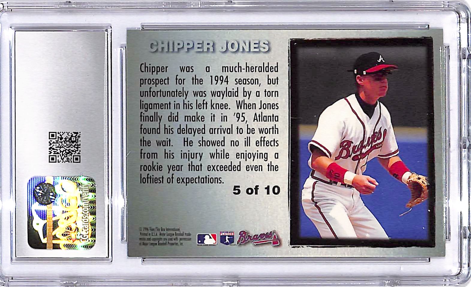 1996 Metal Universe Chipper Jones Platinum Portraits #5 CGC 9.5 Braves