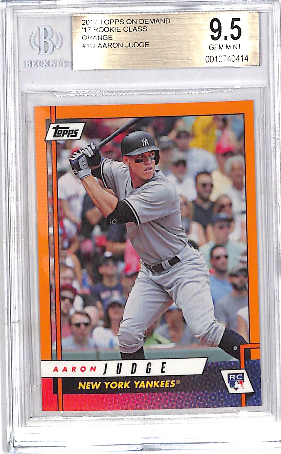 2017 Topps On Demand Aaron Judge Rookie Class Orange BGS 9.5 Yankees