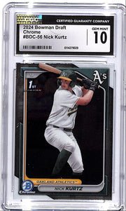 2024 Bowman Chrome Draft Nick Kurtz Rookie RC CGC 10 Athletics