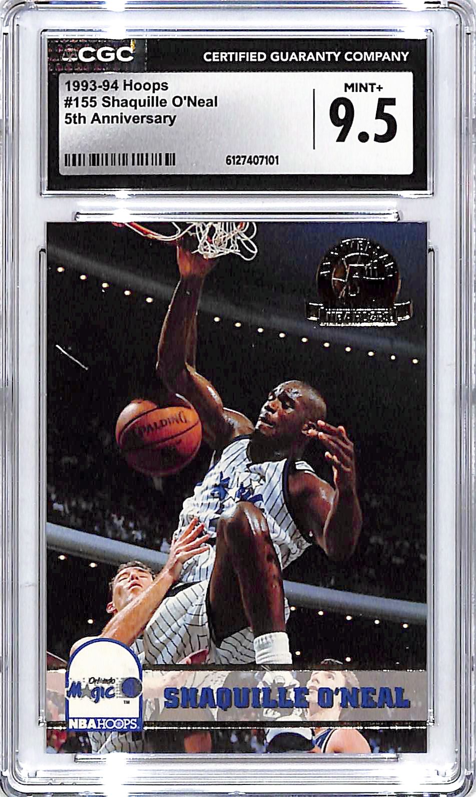 1993-94 Hoops Shaquille O'Neal 5th Anniversary CGC 9.5 Magic