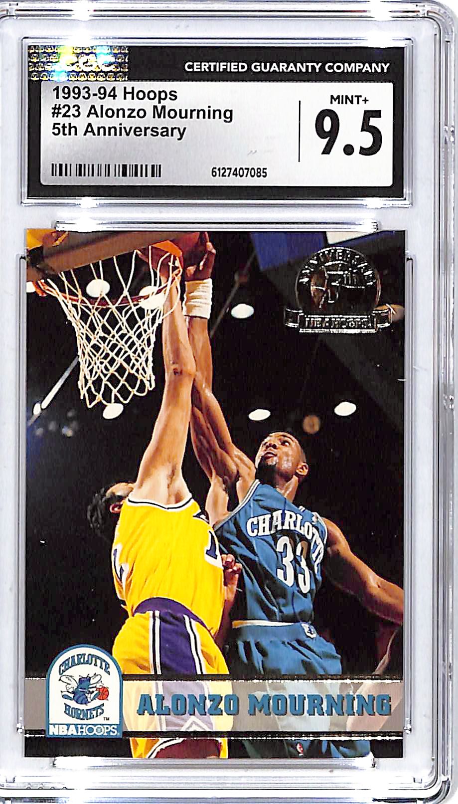 1993-94 Hoops Alonzo Mourning 5th Anniversary CGC 9.5 Hornets