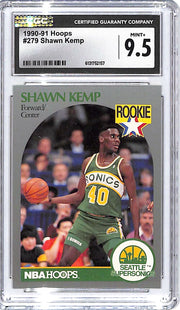 1990-91 Hoops Shawn Kemp Rookie RC #279 CGC 9.5 Supersonics