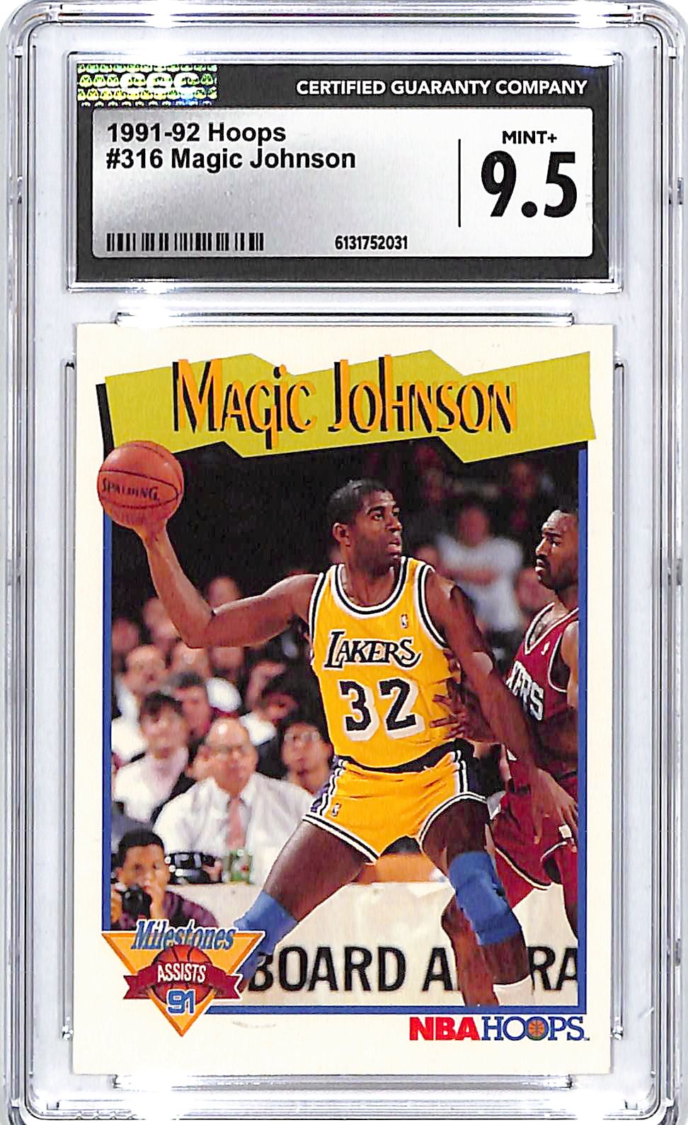 1991-92 Hoops Magic Johnson #316 CGC 9.5 Lakers