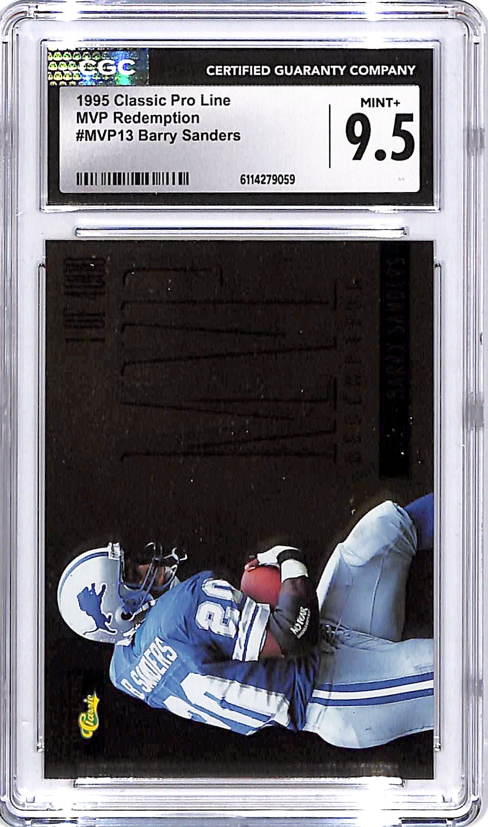 1995 Classic Pro Line Barry Sanders MVP Redemption CGC 9.5 Lions