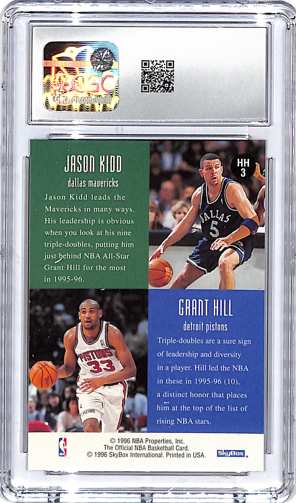 1996-97 Hoops Jason Kidd Grant Hill Head 2 Head CGC 9.5