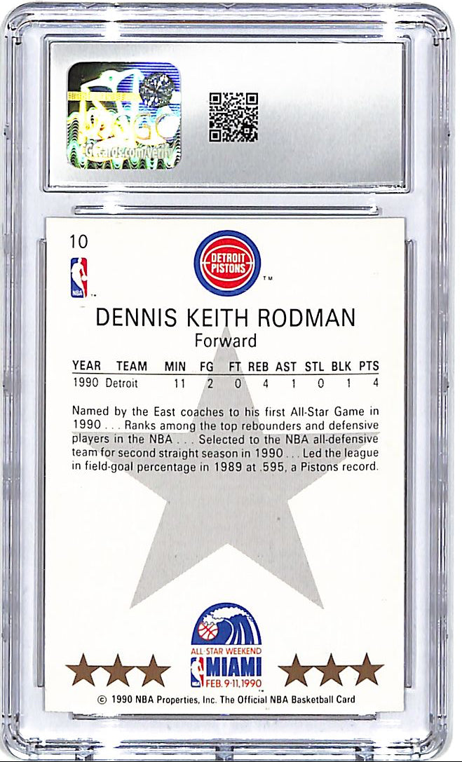1990-91 Hoops Dennis Rodman All Star #10 CGC 9.5 Pistons