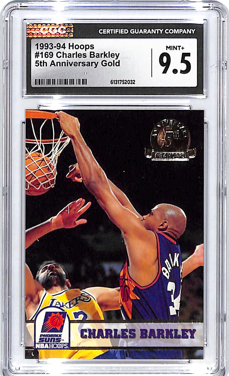 1993-94 Hoops Charles Barkley 5th Anniversary Gold CGC 9.5 Suns