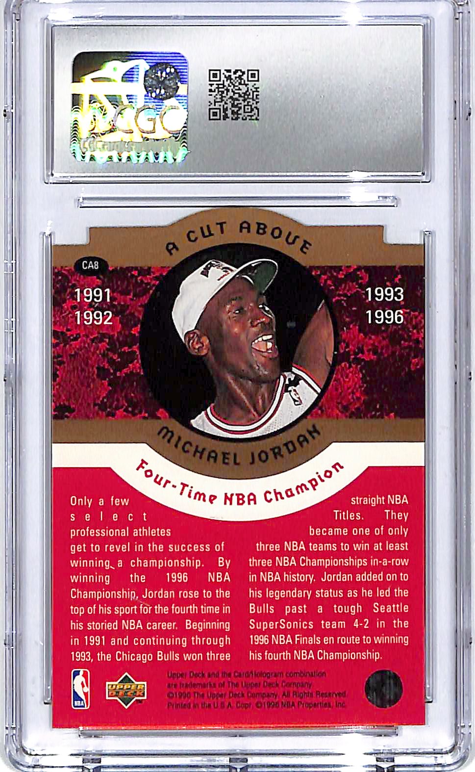 1996-97 Collector's Choice Michael Jordan A Cut Above CA8 CGC 9.5 Bulls