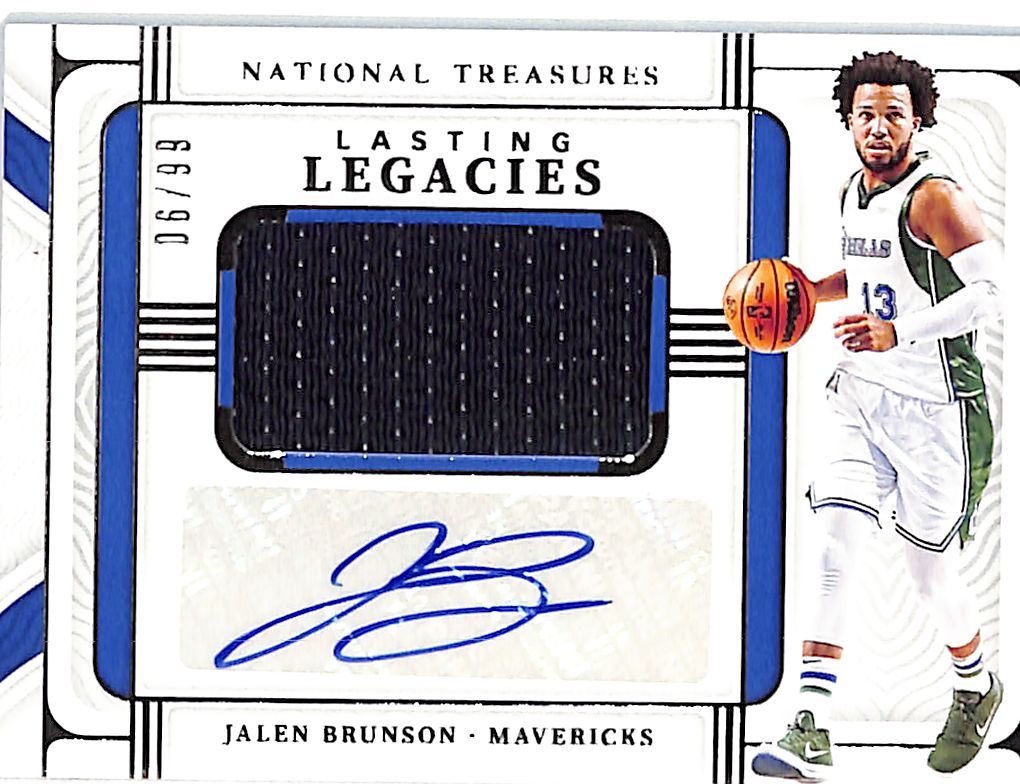 2021-22 National Treasures Jalen Brunson Auto Autograph Patch Jersey /99 Mavericks