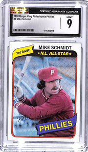 1980 Burger King Philadelphia Phillies Mike Schmidt #6 CGC 9