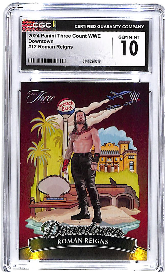 2024 Panini Three Count WWE Roman Reigns Downtown #12 CGC 10