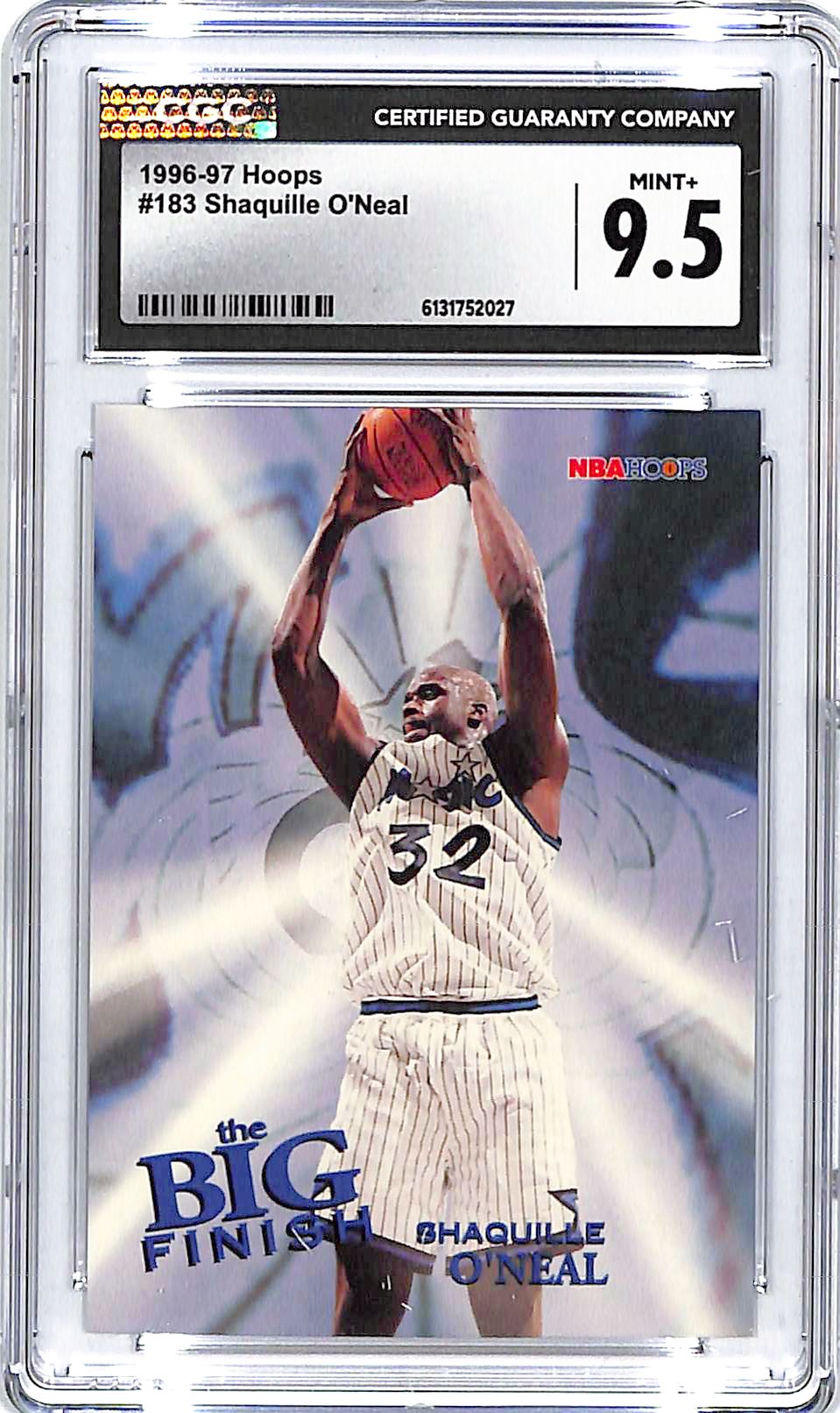 1996-97 Hoops Shaquille O'Neal #183 Big Finish CGC 9.5 Magic