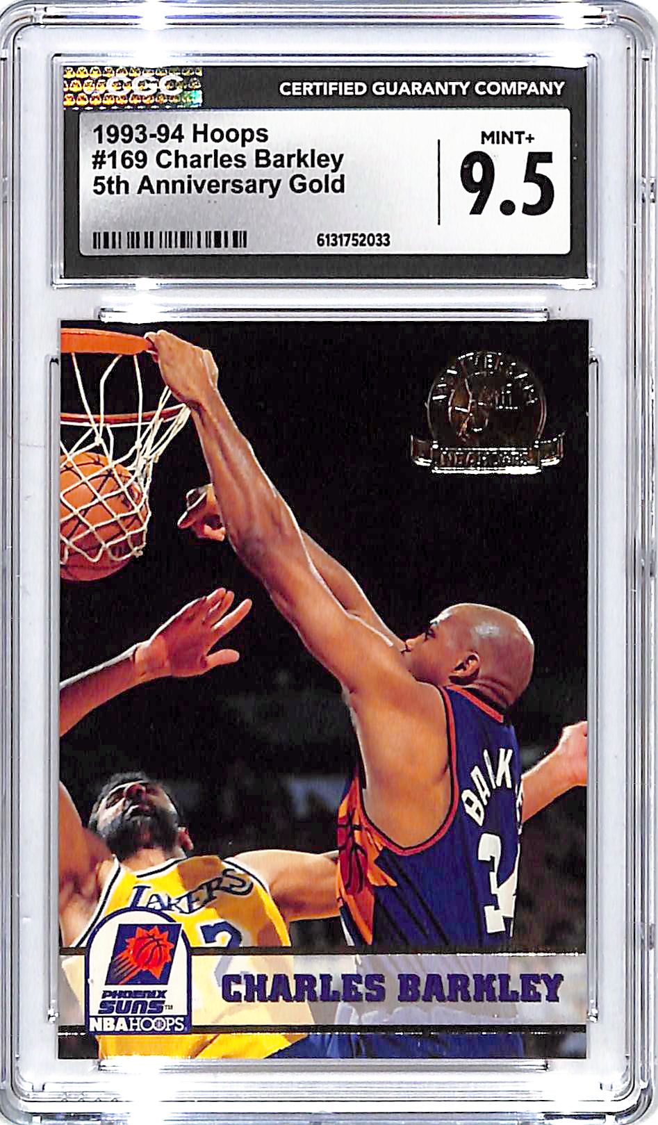 1993-94 Hoops Charles Barkley 5th Anniversary Gold CGC 9.5 Suns