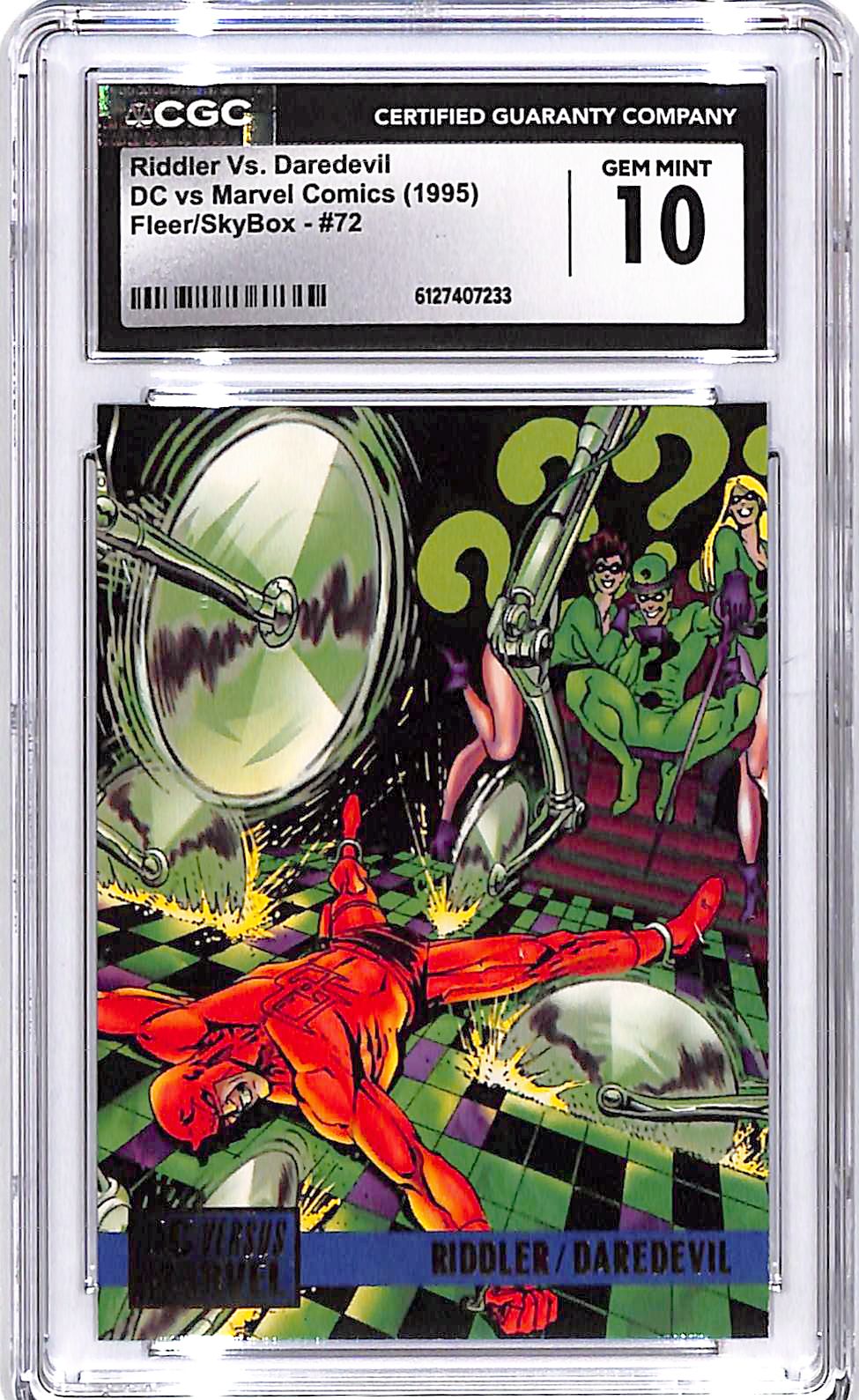 1995 Fleer Skybox DC vs Marvel Comics Riddler vs Daredevil #72 CGC 10
