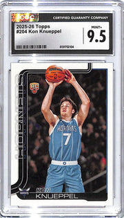 2025-26 Topps Kon Knueppel Rookie RC #204 CGC 9.5 Hornets