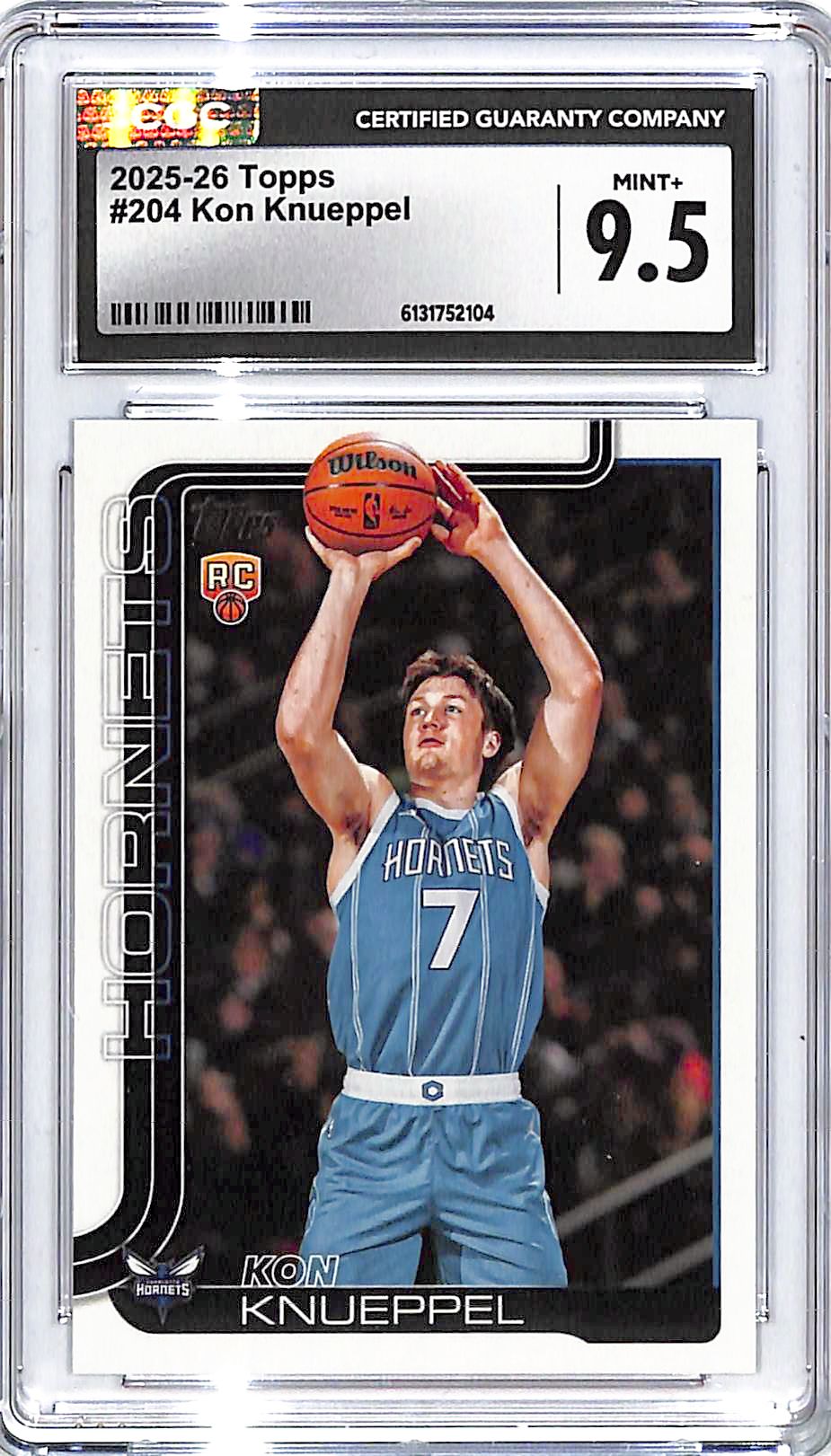 2025-26 Topps Kon Knueppel Rookie RC #204 CGC 9.5 Hornets