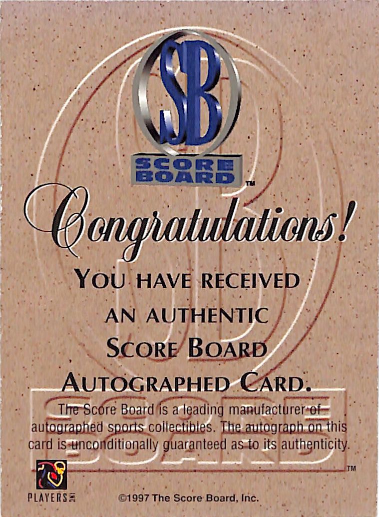1997 Scoreboard Jake Plummer Auto Autograph Rookie RC Cardinals