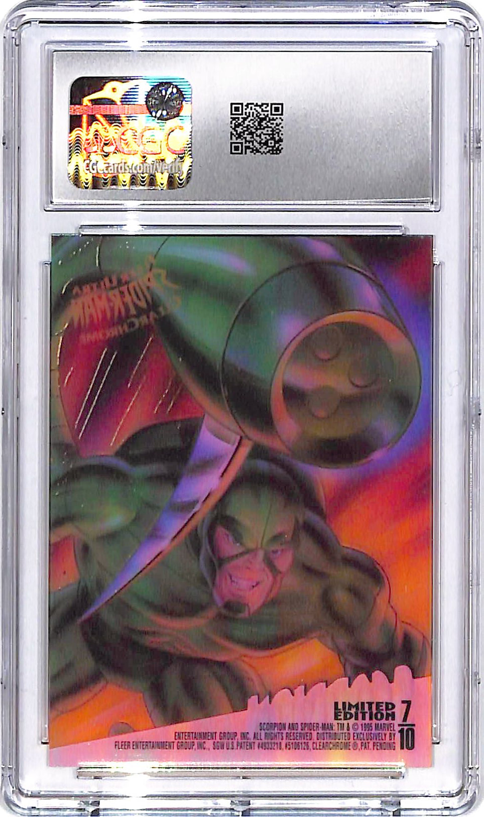 1995 Fleer Ultra Spider Man Scorpion Clear Chrome #7 CGC 10