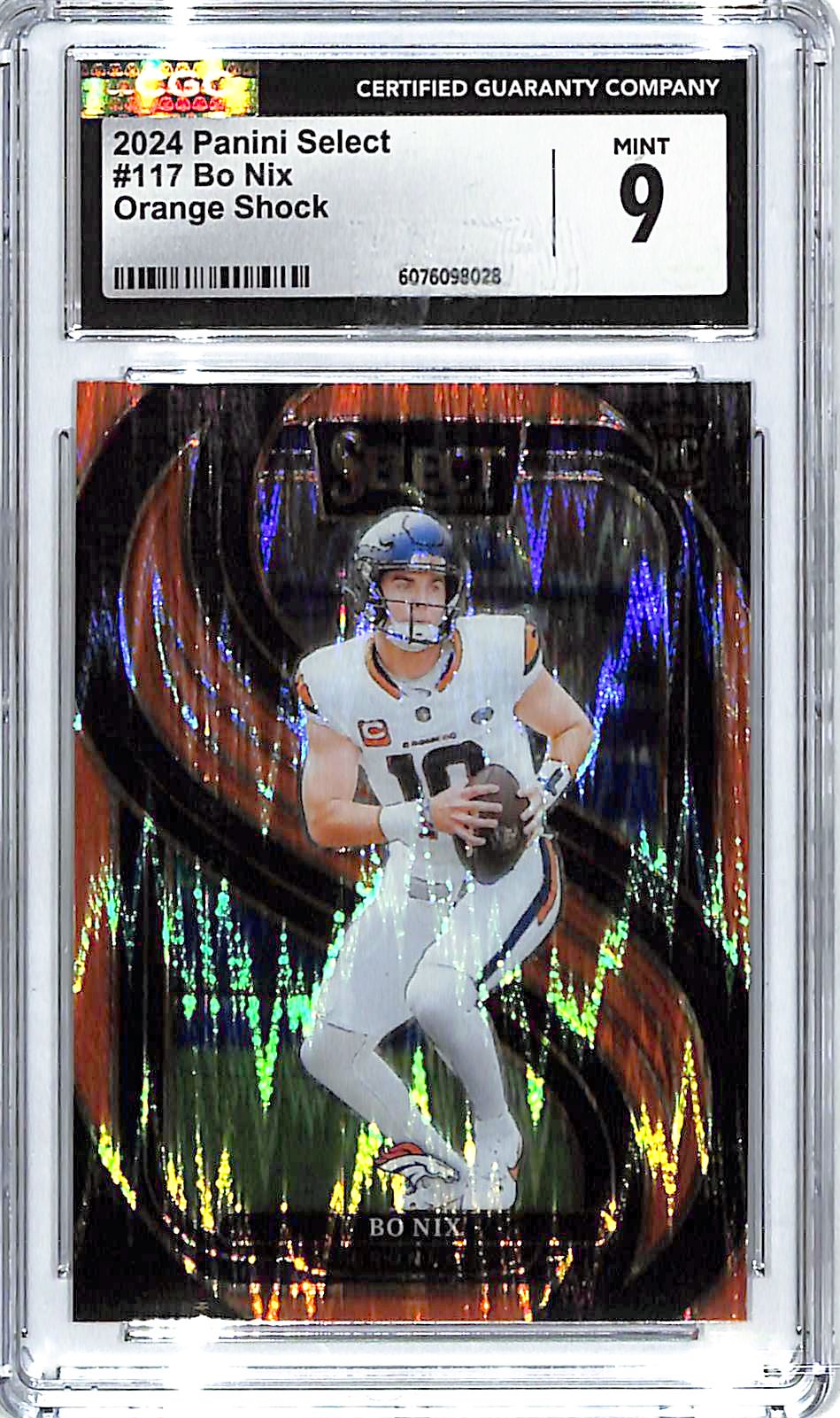 2024 Select Bo Nix Orange Shock Rookie RC /399 CGC 9 Broncos