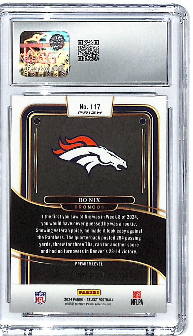 2024 Select Bo Nix Orange Shock Rookie RC /399 CGC 9 Broncos