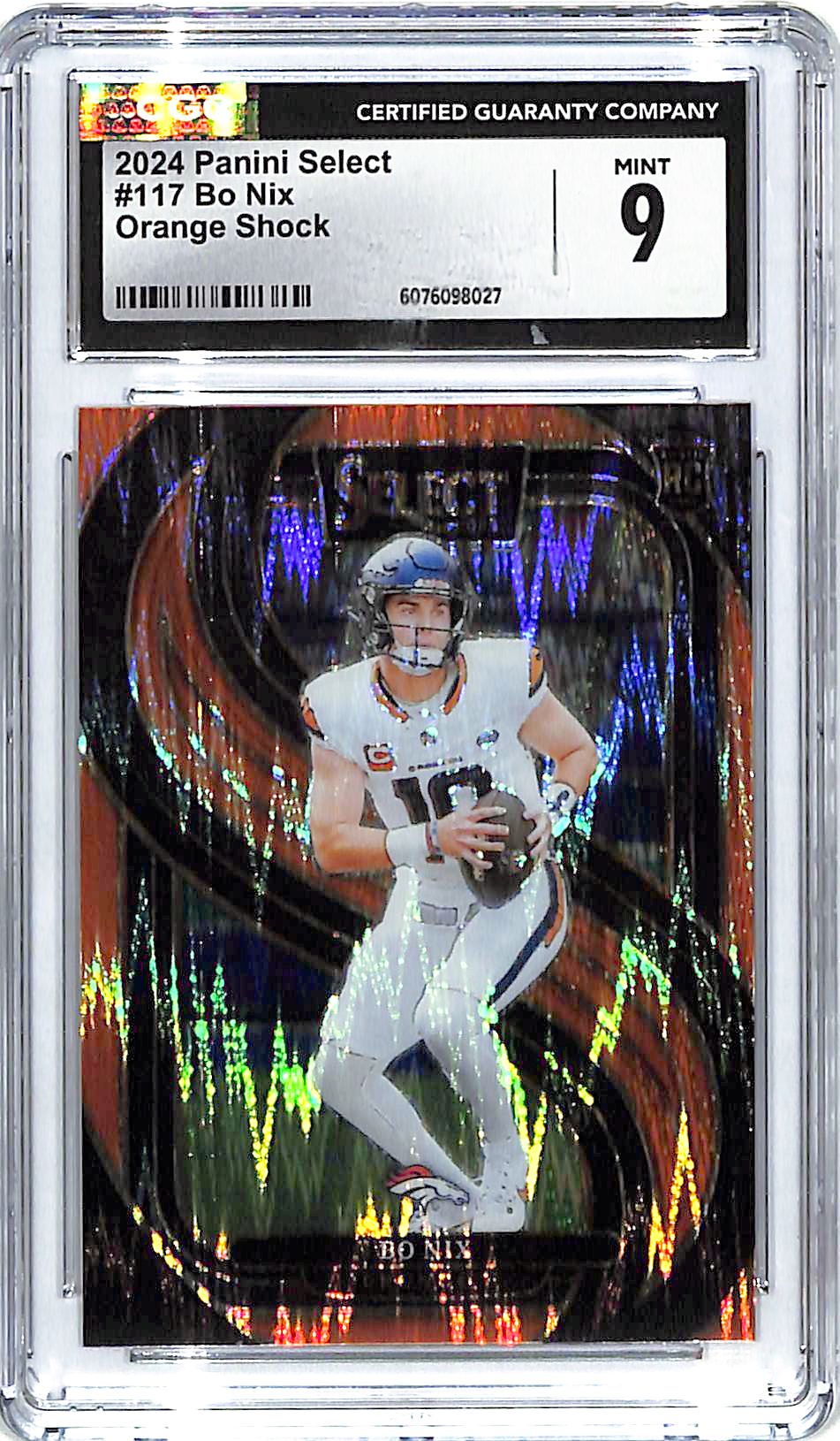 2024 Select Bo Nix Orange Shock Rookie RC /399 CGC 9 Broncos