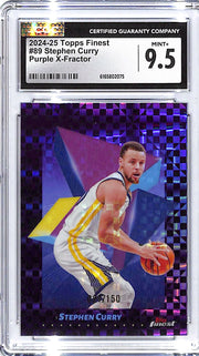 2024-25 Topps Finest Stephen Curry Purple X-Fractor /150 CGC 9.5 Warriors