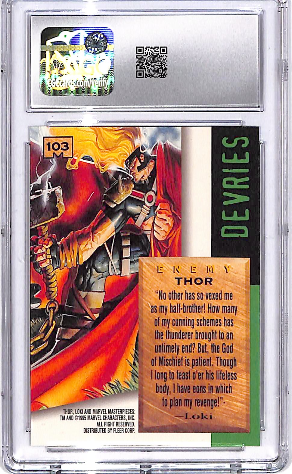 1995 Fleer Marvel Masterpieces Thor #103 CGC 10