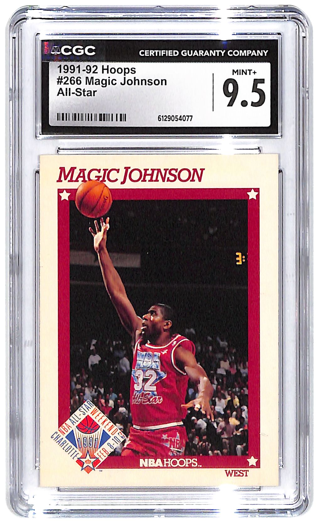 1991-92 Magic Johnson Hoops All-Star #266 CGC Mint Plus 9.5