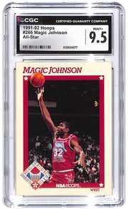 1991-92 Magic Johnson Hoops All-Star #266 CGC Mint Plus 9.5
