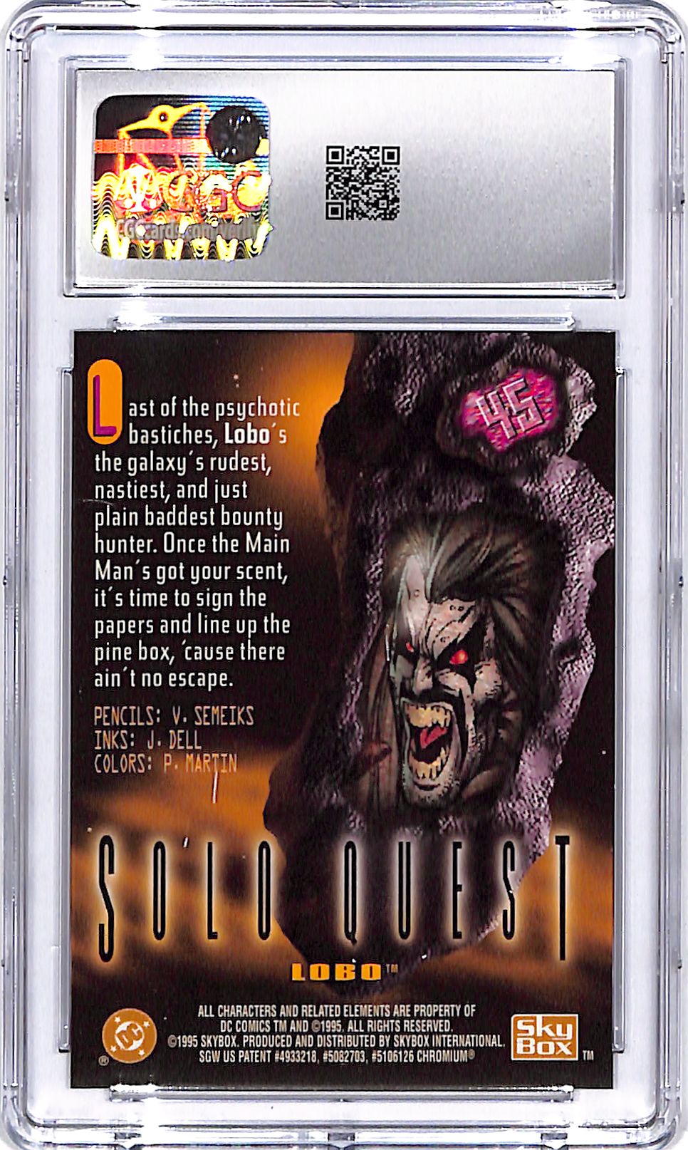 1995 Skybox DC Legends Power Chrome Lobo CGC 9.5 #45 CGC 9.5
