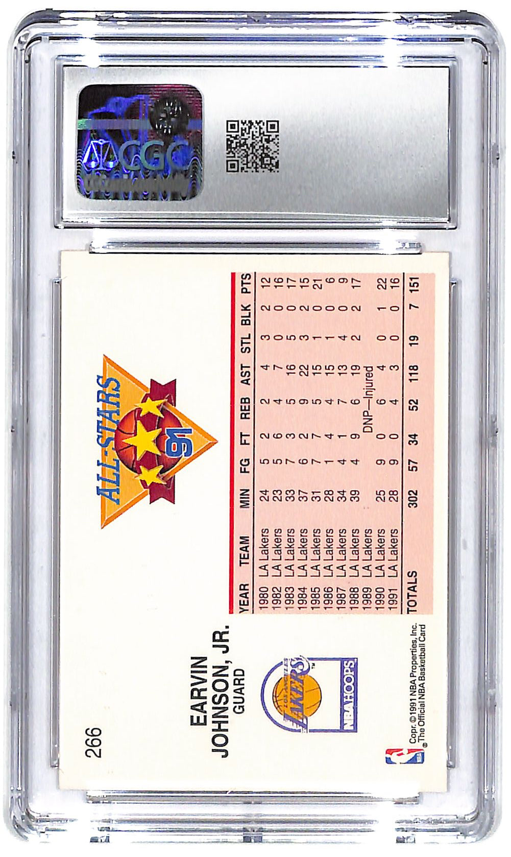 1991-92 Magic Johnson Hoops All-Star #266 CGC Mint Plus 9.5