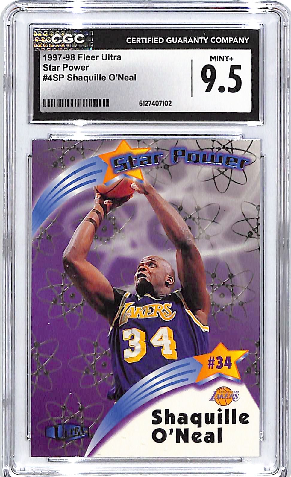 1997-98 Fleer Ultra Shaquille O'Neal Star Power CGC 9.5 Lakers